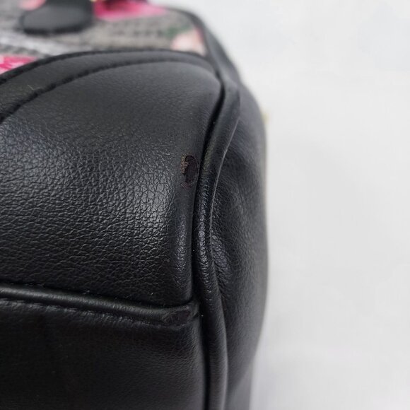 Juicy Couture Purse Black White Billboard Tote Pink Flower Satchel Bag Logo - Picture 10 of 16